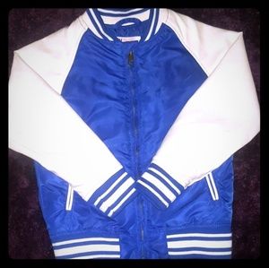 H&M Boys Varsity Jacket with White Leather Sleeves